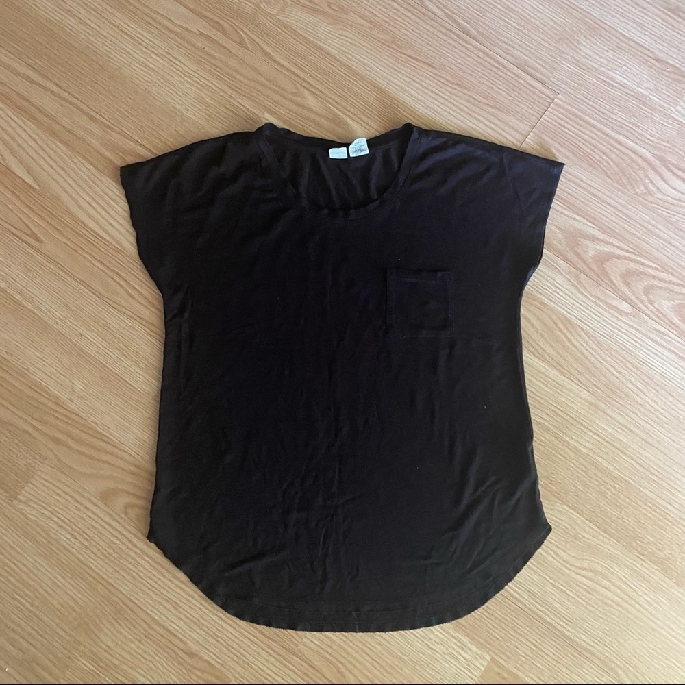Artisan NY Black Classic Pocket Short Sleeve Top Women’s XS